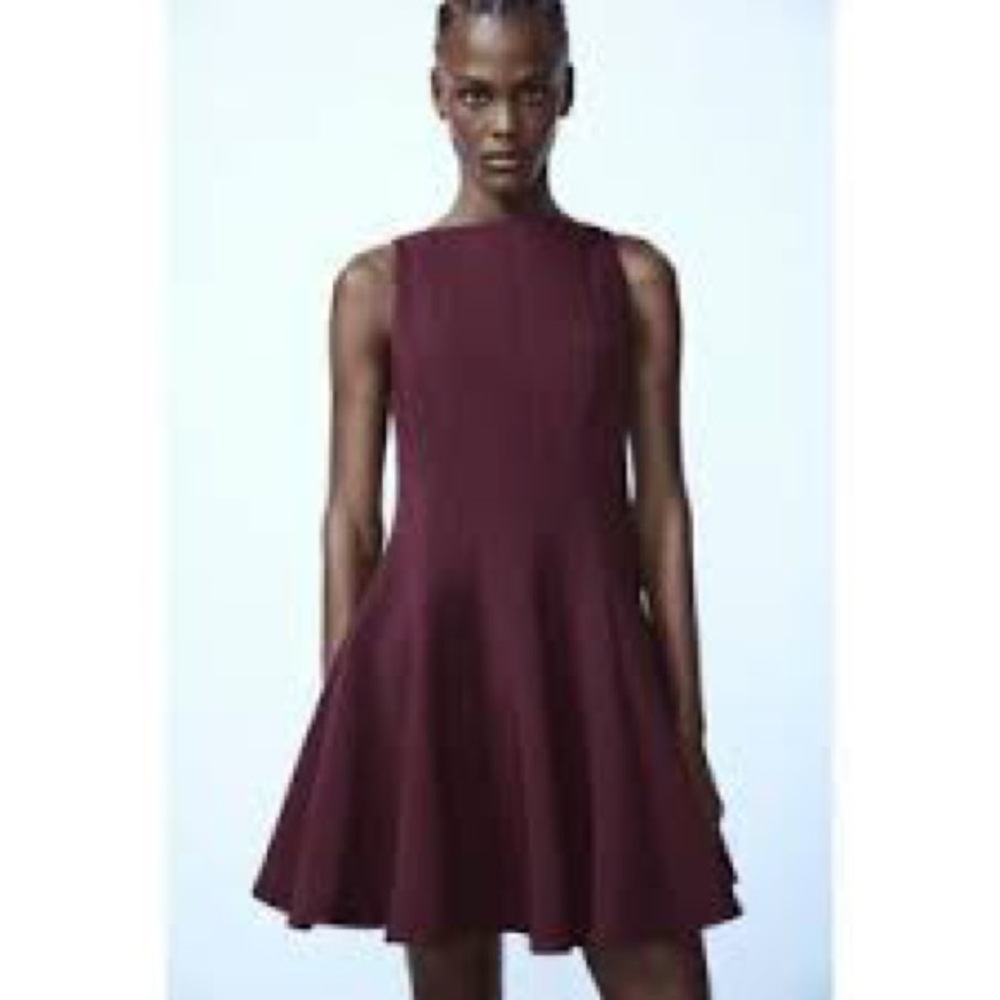 💜 ZARA Burgundy Sleeveless Dress 💜